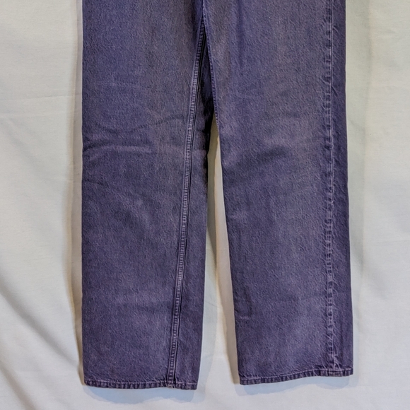 Purple Zara 100% Cotton High Waist Wide Leg Denim Jeans Size 2 - Picture 3 of 10